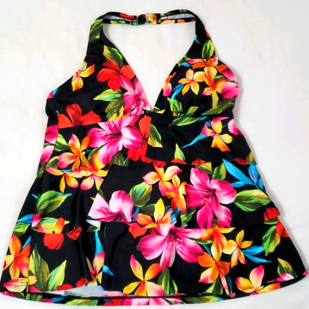 Caribbean Joe Ruffled Tankini Size Small